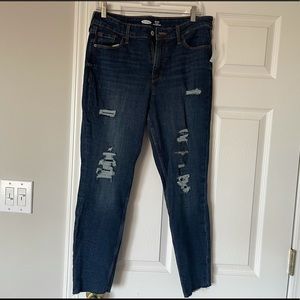 NWT Old Navy Rockstar Super Skinny High Rise Destructed Jeans, Size 10